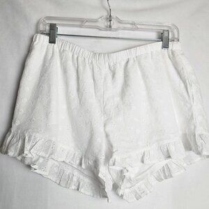 Honey Peach White Eyelet Shorts w/Pockets Size Large